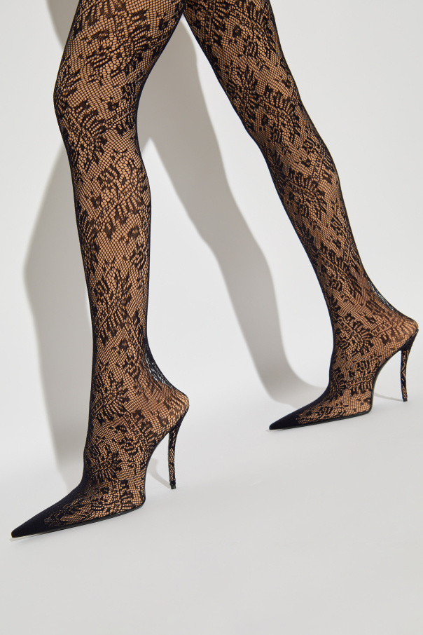 Black Heel shoes with tights Balenciaga